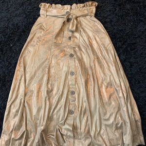 Zara Basic Gold a line/high low skirt